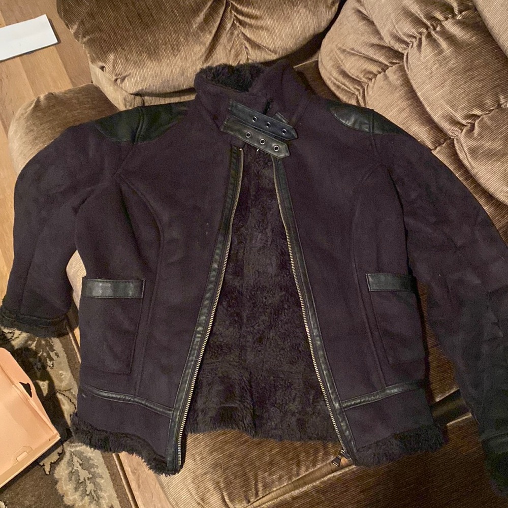 “Express” Faux Shearling Coat
